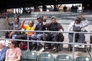 Lisa Franklin & WOW Members Marguerite Maddox & Jello, Quintin Williams, Larry Dilworth & David B @ Detroit Tigers baseball game